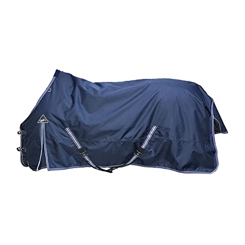 QHP Outdoordecke Tournout Luxus 200gr 600D wasserdicht Gehfalten Kreuzgurte navy (135 cm) von QHP