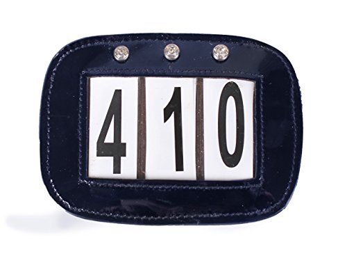 QHP Paar Nummernhalter Turnier Startnummern mit Strass wechselbare Zahlen (Navy) von QHP