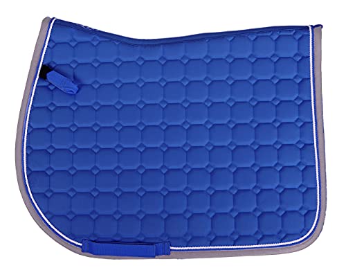 QHP Schabracke Florence extravagante Quadratsteppung 2 Zierkordeln (Warmlbut VS, Kobaltblau) von QHP