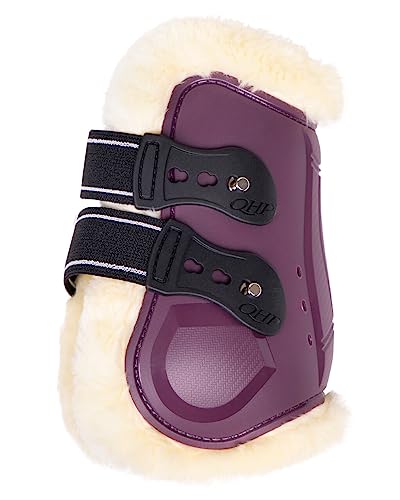 QHP Streichkappen Menton Kunstfellrand (Warmblut, Plum) von QHP