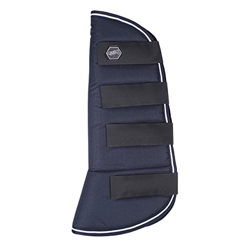 QHP Transportgamaschen Basic 4er Set wasserabweisend Klettverschlüsse Navy (Warmblut) von QHP