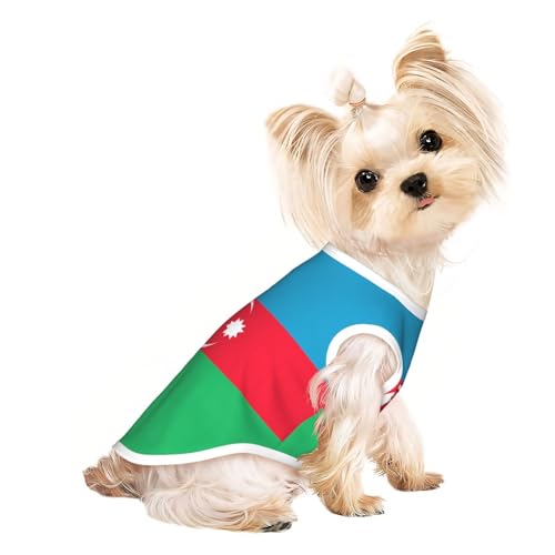 Aserbaidschan Haustier-T-Shirt, atmungsaktiv, ärmellos, Größe L, für kleine Hunde und Katzen, weich, leicht, stilvoll Aserbaidschan Haustier-T-Shirt, atmungsaktiv, ärmellos, Größe L, für kleine Hunde und Katzen, weich, leicht, stilvoll von QHZLY