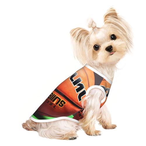 Basketball-Hintergrund, atmungsaktiv, ärmellos, Größe M, für kleine Hunde und Katzen, weich, leicht, stilvoll Basketball-Hintergrund, atmungsaktiv, ärmellos, Größe M, für kleine Hunde und Katzen, weich, leicht, stilvoll von QHZLY