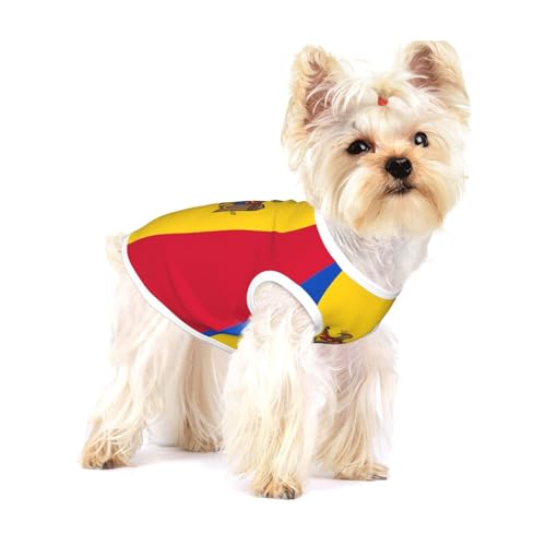 Baumwollweste mit Flagge Moldawiens, Größe L, atmungsaktiv, weich und bequem, Haustierkleidung für Katzen und Hunde von QHZLY