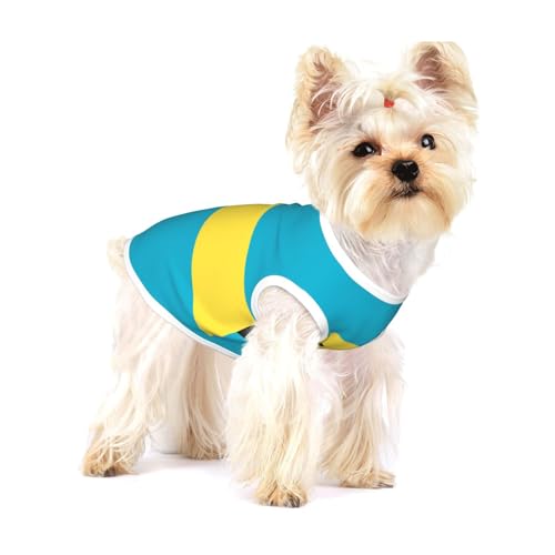 Baumwollweste mit Flagge der Bahamas, Größe M, atmungsaktiv, weich und bequem, Haustierkleidung für Katzen und Hunde von QHZLY