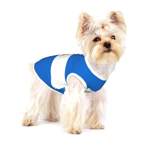 Baumwollweste mit Flagge von Nicaragua, Größe S, atmungsaktiv, weich und bequem, Haustierkleidung für Katzen und Hunde von QHZLY