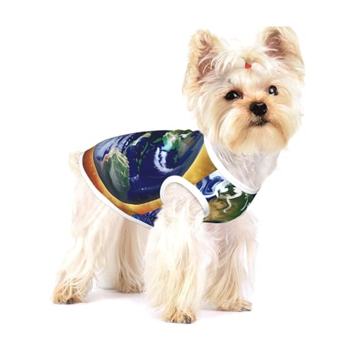 Cosmic Earth Weste für kleine Hunde, Baumwolle, atmungsaktiv, weich und bequem, für Katzen und Hunde Cosmic Earth Weste für kleine Hunde, Baumwolle, atmungsaktiv, weich und bequem, für Katzen und Hunde von QHZLY