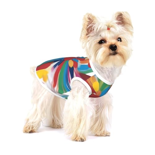 Creative Strokes Weste für kleine Hunde, Baumwolle, Größe M, atmungsaktiv, weich und bequem, Haustierkleidung für Katzen und Hunde von QHZLY