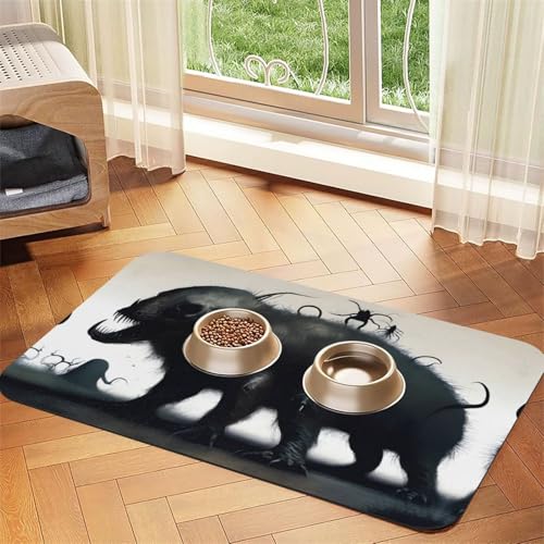 CreepyCreatures Haustier-Tischdecke, saugfähig, Leder, 30 x 45 cm, mit rutschfester Gummiunterseite, für Katzen und Hunde von QHZLY