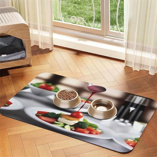 Culinary Bliss Haustier-Tischdecke, saugfähig, Leder, 30 x 45 cm, mit rutschfester Gummiunterseite, für Katzen und Hunde Culinary Bliss Haustier-Tischdecke, saugfähig, Leder, 30 x 45 cm, mit rutschfester Gummiunterseite, für Katzen und Hunde von QHZLY