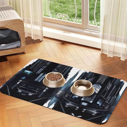 Dark Future Haustier-Tischdecke, saugfähig, Leder, 40 x 60 cm, mit rutschfester Gummiunterseite, für Katzen und Hunde Dark Future Haustier-Tischdecke, saugfähig, Leder, 40 x 60 cm, mit rutschfester Gummiunterseite, für Katzen und Hunde von QHZLY