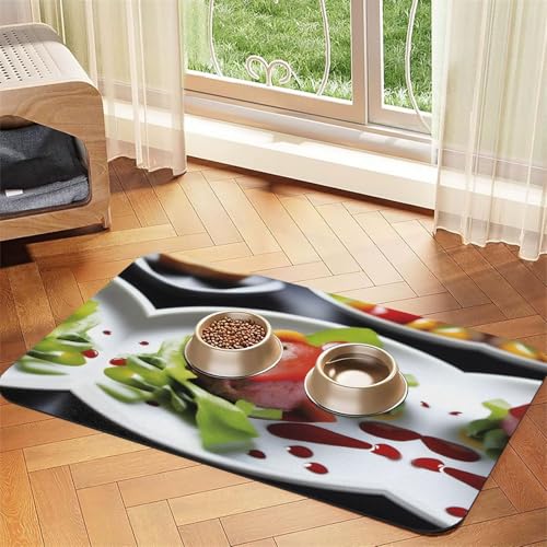 Delectable Dish Haustier-Tischdecke, saugfähig, Leder, 40 x 60 cm, mit rutschfester Gummiunterseite, für Katzen und Hunde Delectable Dish Haustier-Tischdecke, saugfähig, Leder, 40 x 60 cm, mit rutschfester Gummiunterseite, für Katzen und Hunde von QHZLY