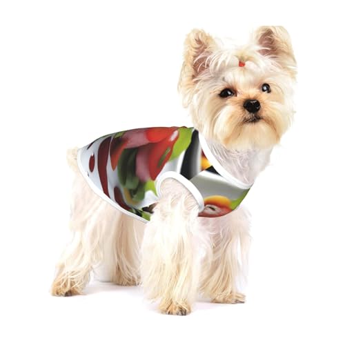 Delectable Dish Weste für kleine Hunde, Baumwolle, Größe M, atmungsaktiv, weich und bequem, Haustierkleidung für Katzen und Hunde von QHZLY
