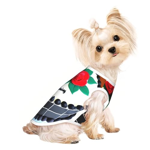 Delicious Cakes Haustier-T-Shirt, atmungsaktiv, ärmellos, Größe M, für kleine Hunde und Katzen, weich, leicht, stilvoll Delicious Cakes Haustier-T-Shirt, atmungsaktiv, ärmellos, Größe M, für kleine Hunde und Katzen, weich, leicht, stilvoll von QHZLY