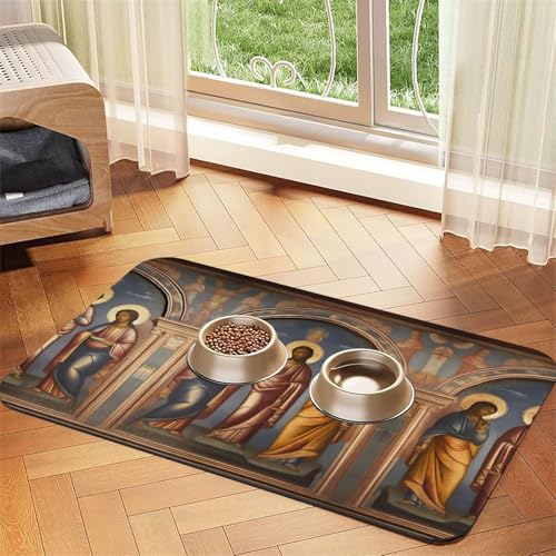Divine Frescoes Haustier-Tischdecke, saugfähig, Leder, 40 x 60 cm, mit rutschfester Gummiunterseite, für Katzen und Hunde Divine Frescoes Haustier-Tischdecke, saugfähig, Leder, 40 x 60 cm, mit rutschfester Gummiunterseite, für Katzen und Hunde von QHZLY