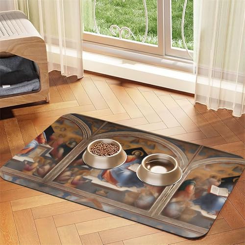 Divine Frescoes Haustier-Tischdecke, saugfähig, Leder, 40 x 60 cm, mit rutschfester Gummiunterseite, für Katzen und Hunde Divine Frescoes Haustier-Tischdecke, saugfähig, Leder, 40 x 60 cm, mit rutschfester Gummiunterseite, für Katzen und Hunde von QHZLY