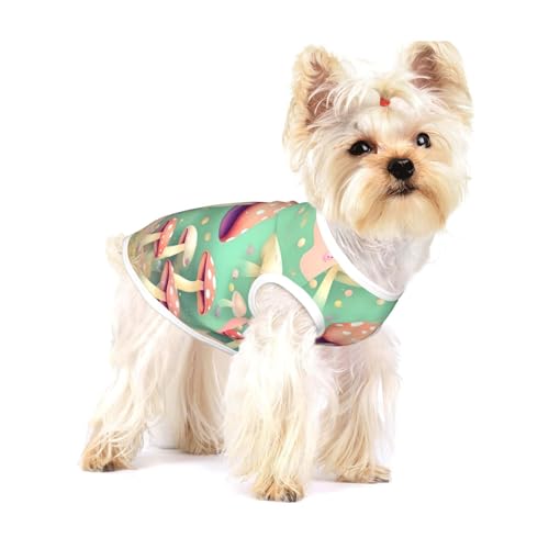 Dream Mushroom Weste für kleine Hunde, Baumwolle, atmungsaktiv, weich und bequem, für Katzen und Hunde von QHZLY
