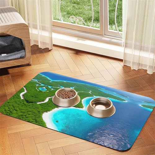 Eine Insel im Meer Haustier-Tischdecke, saugfähig, Leder, 30 x 45 cm, mit rutschfester Gummiunterseite, für Katzen und Hunde Eine Insel im Meer Haustier-Tischdecke, saugfähig, Leder, 30 x 45 cm, mit rutschfester Gummiunterseite, für Katzen und Hunde von QHZLY