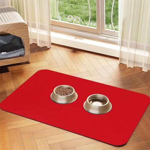 Einfarbige rote Haustier-Tischdecke, saugfähig, Leder, 30 x 45 cm, mit rutschfester Gummiunterseite, für Katzen und Hunde Einfarbige rote Haustier-Tischdecke, saugfähig, Leder, 30 x 45 cm, mit rutschfester Gummiunterseite, für Katzen und Hunde von QHZLY