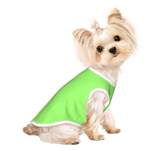 Einfarbiges hellgrünes Haustier-T-Shirt, atmungsaktiv, ärmellos, Größe M, für kleine Hunde und Katzen, weich, leicht, stilvoll Einfarbiges hellgrünes Haustier-T-Shirt, atmungsaktiv, ärmellos, Größe M, für kleine Hunde und Katzen, weich, leicht, stilvoll von QHZLY