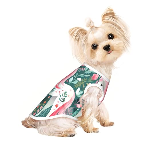 Einhorn mit rosa Haaren, atmungsaktiv, ärmellos, Größe L, für kleine Hunde und Katzen, weich, leicht, stilvoll von QHZLY