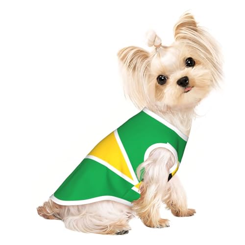 Flag of Guyana Haustier-T-Shirt, atmungsaktiv, ärmellos, Größe L, für kleine Hunde und Katzen, weich, leicht, stilvoll Flag of Guyana Haustier-T-Shirt, atmungsaktiv, ärmellos, Größe L, für kleine Hunde und Katzen, weich, leicht, stilvoll von QHZLY