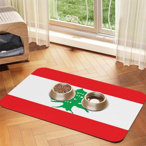 Flagge des Libanon Haustier-Tischdecke, saugfähig, Leder, 30 x 45 cm, mit rutschfester Gummiunterseite, für Katzen und Hunde Flagge des Libanon Haustier-Tischdecke, saugfähig, Leder, 30 x 45 cm, mit rutschfester Gummiunterseite, für Katzen und Hunde von QHZLY