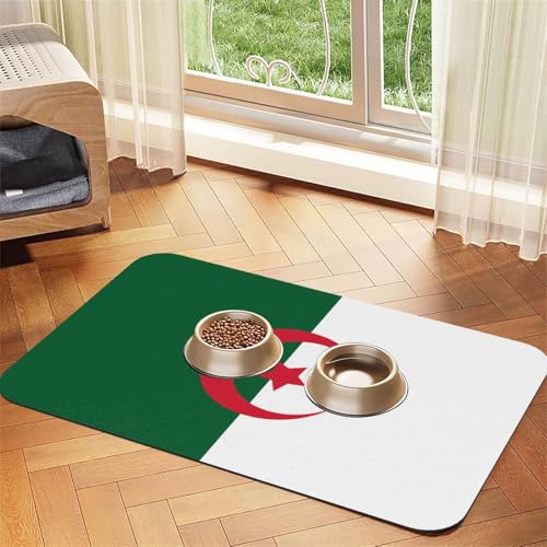 Flagge von Algerien, Haustier-Tischdecke, saugfähig, Leder, 40 x 60 cm, mit rutschfester Gummiunterseite, für Katzen und Hunde Flagge von Algerien, Haustier-Tischdecke, saugfähig, Leder, 40 x 60 cm, mit rutschfester Gummiunterseite, für Katzen und Hunde von QHZLY