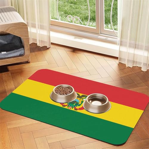 Flagge von Bolivien, Haustier-Tischdecke, saugfähig, Leder, 40 x 60 cm, mit rutschfester Gummiunterseite, für Katzen und Hunde Flagge von Bolivien, Haustier-Tischdecke, saugfähig, Leder, 40 x 60 cm, mit rutschfester Gummiunterseite, für Katzen und Hunde von QHZLY