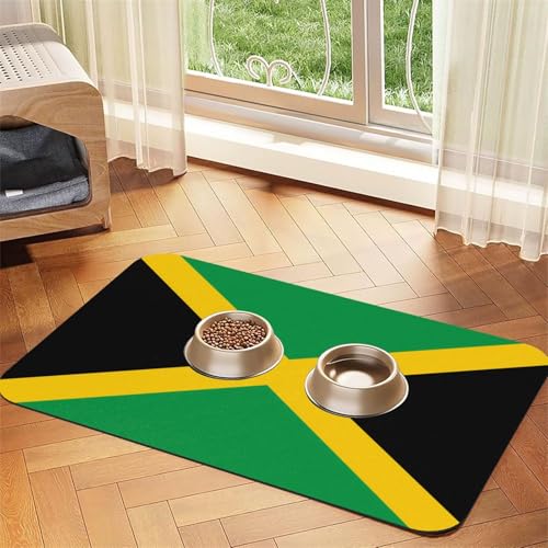 Flagge von Jamaika Haustier-Tischdecke, saugfähig, Leder, 30 x 45 cm, mit rutschfester Gummiunterseite, für Katzen und Hunde Flagge von Jamaika Haustier-Tischdecke, saugfähig, Leder, 30 x 45 cm, mit rutschfester Gummiunterseite, für Katzen und Hunde von QHZLY
