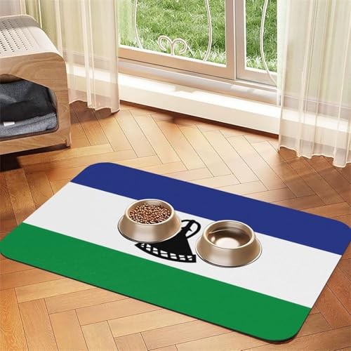 Flagge von Lesotho Haustier-Tischdecke, saugfähig, Leder, 40 x 60 cm, mit rutschfester Gummiunterseite, für Katzen und Hunde Flagge von Lesotho Haustier-Tischdecke, saugfähig, Leder, 40 x 60 cm, mit rutschfester Gummiunterseite, für Katzen und Hunde von QHZLY