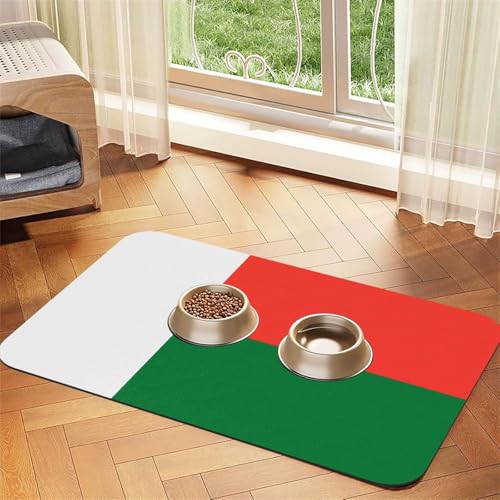 Flagge von Madagaskar, saugfähige Leder-Tischdecke, 30 x 45 cm, mit rutschfester Gummiunterseite, für Katzen und Hunde Flagge von Madagaskar, saugfähige Leder-Tischdecke, 30 x 45 cm, mit rutschfester Gummiunterseite, für Katzen und Hunde von QHZLY