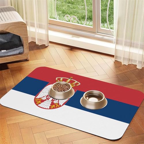 Flagge von Serbien, saugfähige Leder-Tischdecke, 30 x 45 cm, mit rutschfester Gummiunterseite, für Katzen und Hunde Flagge von Serbien, saugfähige Leder-Tischdecke, 30 x 45 cm, mit rutschfester Gummiunterseite, für Katzen und Hunde von QHZLY