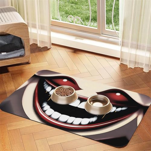 GhoulishGrins Haustier-Tischdecke, saugfähig, Leder, 40 x 60 cm, mit rutschfester Gummiunterseite, für Katzen und Hunde GhoulishGrins Haustier-Tischdecke, saugfähig, Leder, 40 x 60 cm, mit rutschfester Gummiunterseite, für Katzen und Hunde von QHZLY