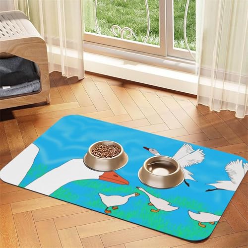 Happy White Goose Haustier-Tischdecke, saugfähig, Leder, 40 x 60 cm, mit rutschfester Gummiunterseite, für Katzen und Hunde Happy White Goose Haustier-Tischdecke, saugfähig, Leder, 40 x 60 cm, mit rutschfester Gummiunterseite, für Katzen und Hunde von QHZLY