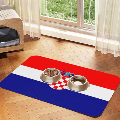 Haustier-Tischdecke mit Flagge der Republik Kroatien, saugfähig, 30 x 45 cm, mit rutschfester Gummiunterseite, für Katzen und Hunde Haustier-Tischdecke mit Flagge der Republik Kroatien, saugfähig, 30 x 45 cm, mit rutschfester Gummiunterseite, für Katzen und Hunde von QHZLY