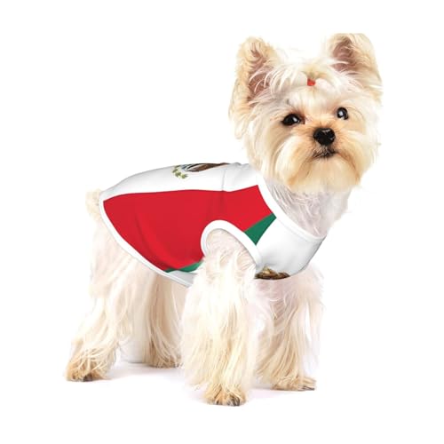 Hundeweste mit Flagge Mexiko, Baumwolle, Größe S, atmungsaktiv, weich und bequem, Haustierkleidung für Katzen und Hunde von QHZLY
