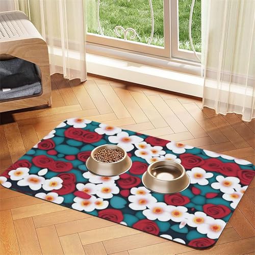 Love Blossoms Haustier-Tischdecke, saugfähig, Leder, 30 x 45 cm, mit rutschfester Gummiunterseite, für Katzen und Hunde Love Blossoms Haustier-Tischdecke, saugfähig, Leder, 30 x 45 cm, mit rutschfester Gummiunterseite, für Katzen und Hunde von QHZLY