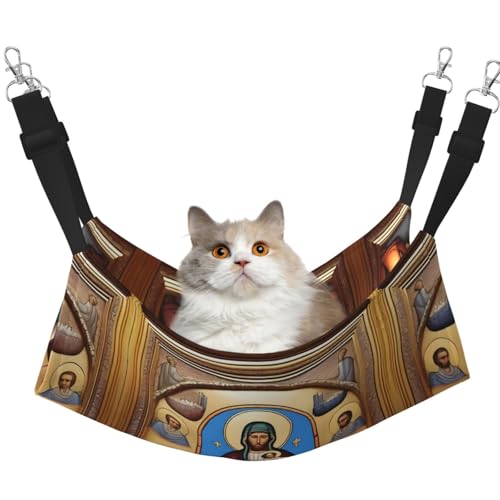 QHZLY Hängematte aus Samt, religiöse Kunst, L, für kleine Haustiere, bequem und atmungsaktiv für Katzen, Kaninchen, Frettchen QHZLY Hängematte aus Samt, religiöse Kunst, L, für kleine Haustiere, bequem und atmungsaktiv für Katzen, Kaninchen, Frettchen von QHZLY