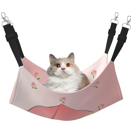 QHZLY Hängematte aus Samt Cartoon Pfirsich M für kleine Haustiere - Bequem und atmungsaktiv für Katzen, Kaninchen, Frettchen von QHZLY