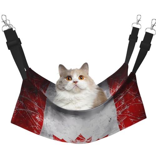 QHZLY Hängematte aus Samt Retro Kanada Flagge M für kleine Haustiere - Bequem und atmungsaktiv für Katzen, Kaninchen, Frettchen von QHZLY