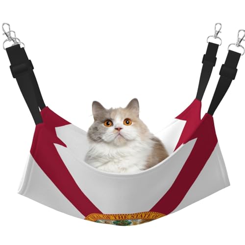 QHZLY Hängematte aus Samt mit Flagge von Florida L für kleine Haustiere - bequem und atmungsaktiv für Katzen, Kaninchen, Frettchen von QHZLY