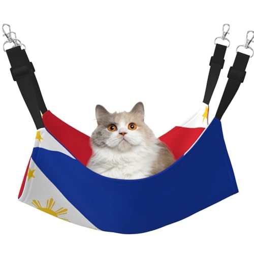 QHZLY Hängematte aus Samt mit philippinischer Flagge M für kleine Haustiere - bequem und atmungsaktiv für Katzen, Kaninchen, Frettchen QHZLY Hängematte aus Samt mit philippinischer Flagge M für kleine Haustiere - bequem und atmungsaktiv für Katzen, Kaninchen, Frettchen von QHZLY