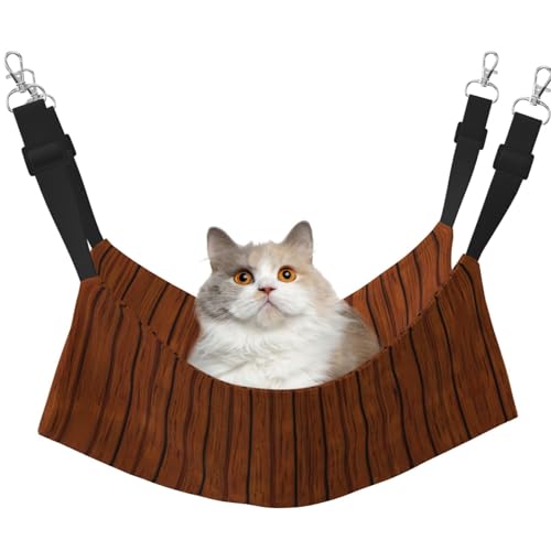QHZLY Hängematte mit braunem Holzmuster aus Samt, Größe M für kleine Haustiere, bequem und atmungsaktiv für Katzen, Kaninchen, Frettchen QHZLY Hängematte mit braunem Holzmuster aus Samt, Größe M für kleine Haustiere, bequem und atmungsaktiv für Katzen, Kaninchen, Frettchen von QHZLY