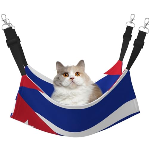 QHZLY Kubanische Flagge Hängematte aus Samt L für kleine Haustiere - bequem und atmungsaktiv für Katzen, Kaninchen, Frettchen von QHZLY