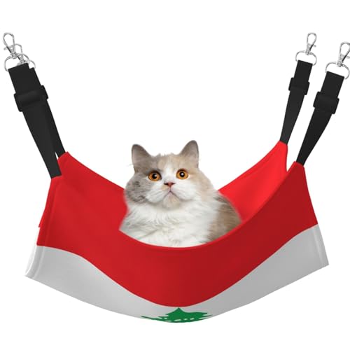 QHZLY Samt-Flagge Libanon Hängematte L für kleine Haustiere - Bequem und atmungsaktiv für Katzen, Kaninchen, Frettchen von QHZLY