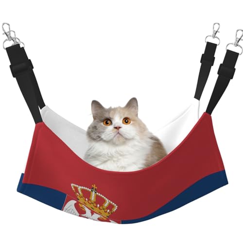 QHZLY Samt-Flagge Serbiens Hängematte M für kleine Haustiere - bequem und atmungsaktiv für Katzen, Kaninchen, Frettchen von QHZLY