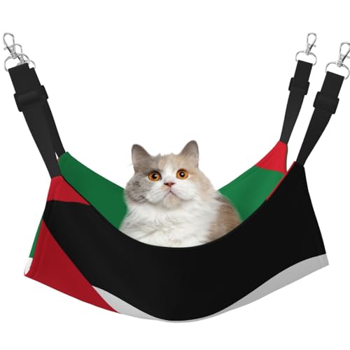 QHZLY Samt-Flagge des Staates Palästina Hängematte L für kleine Haustiere - Bequem und atmungsaktiv für Katzen, Kaninchen, Frettchen von QHZLY