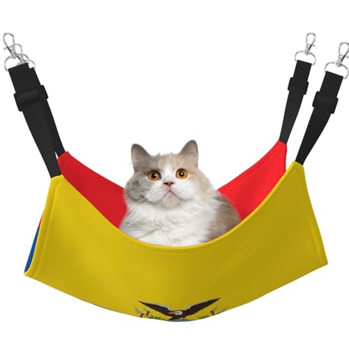 QHZLY Samt-Flagge von Ecuador Hängematte L für kleine Haustiere - bequem und atmungsaktiv für Katzen, Kaninchen, Frettchen von QHZLY