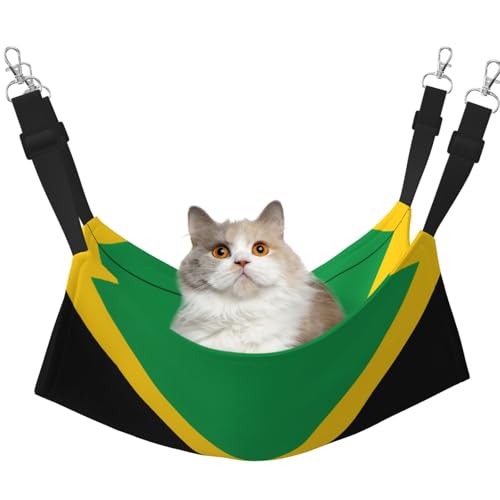 QHZLY Samt-Flagge von Jamaika Hängematte L für kleine Haustiere - bequem und atmungsaktiv für Katzen, Kaninchen, Frettchen QHZLY Samt-Flagge von Jamaika Hängematte L für kleine Haustiere - bequem und atmungsaktiv für Katzen, Kaninchen, Frettchen von QHZLY